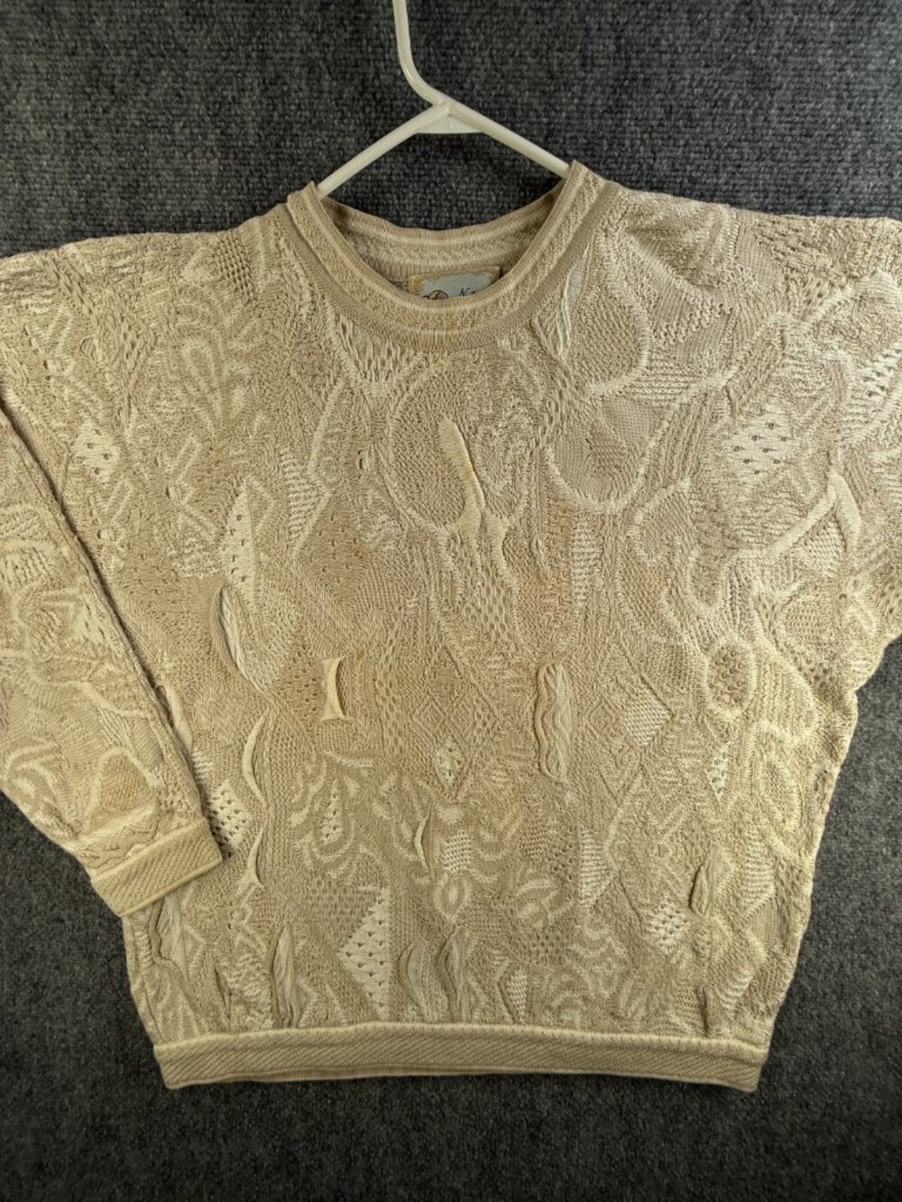 COOGI Naturals XL Earth Tone Beige Australia Made Sweater Knit Pullover *****